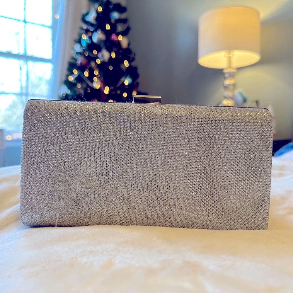 Metallic Silver Clutch